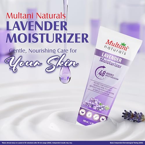 Image of Multani Naturals Moisturizer Lavender (100 ml) | Face & Body | 48-Hour Intense Hydration & Instant Skin Texture Improvement | Paraben-Free, Non-Irritant & Dermatologically Tested | Fast-Absorbing Daily Lotion for All Skin Types
