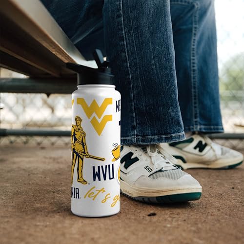 Image of Logo Brands NCAA Native 34 oz Quencher Water Bottle - | Local Icons Design | Double-Wall Insulated| Leak-Proof Lid & Built-In Straw