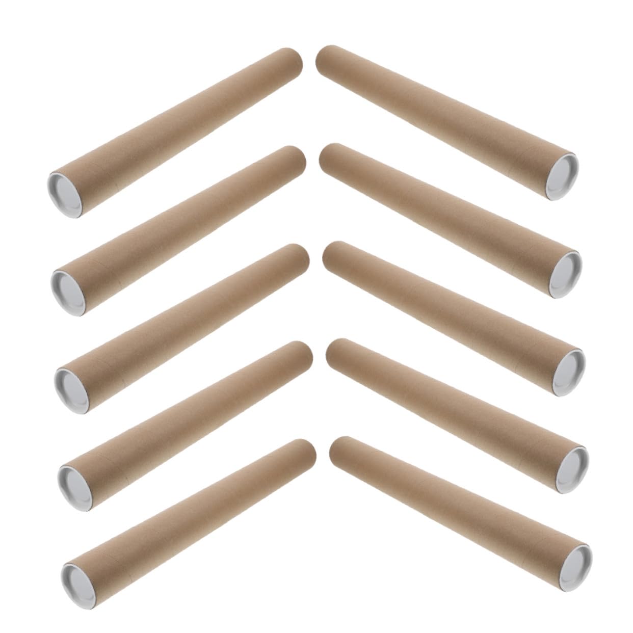 10 Stück Runde Pappzylinder 40cm Lang aus Kraftpapier mit Kunststoffdeckel Stabile Versandhülsen für Poster Kunstdrucke und Dokumente Umweltfreundliche Aufbewahrungsröhren