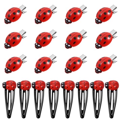 20 PCS Lady Bug Hair Clips, Cute Ladybug Clips for Teen Girls Women, Small and Large Ladybug Clip for Daily Hairstyles, Back to School and Cosplay Themed Party