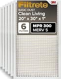 Filtrete 20x30x1 Air Filter MERV 5, 6-Pack AC Furnace HVAC.....