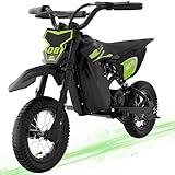 ELEKGO MT8 Elektro Motorrad Kinder, 300W Leistungsstarker Motor mit 8/12/25 km/h, 18 km Reichweite, 12'' Luftreifen, Federung & 36V/5,2Ah Akku – Moto Cross für Kinder