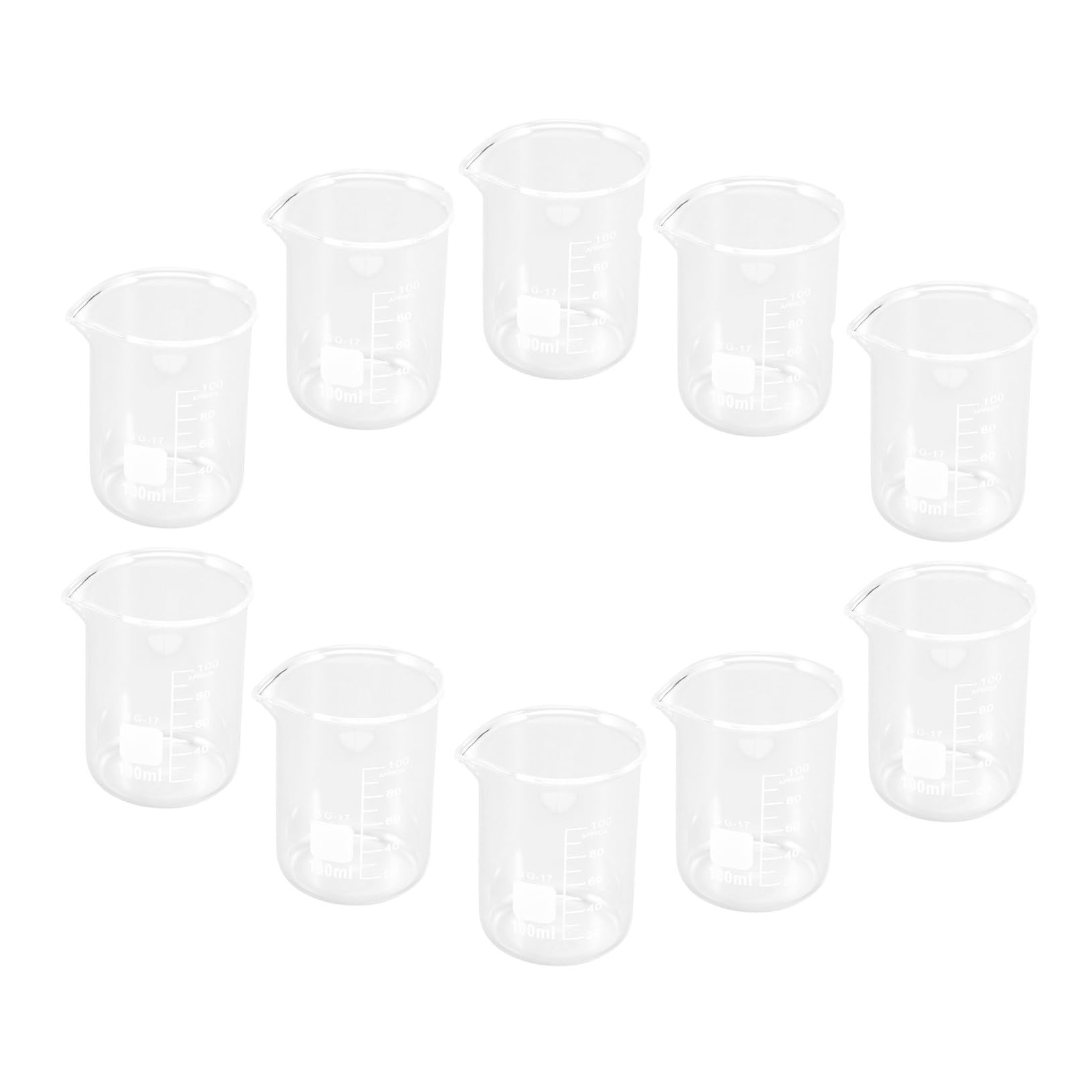 Bécher en verre gradué 100ml POPETPOP : lot de tasses à mesurer portables pour dosage précis