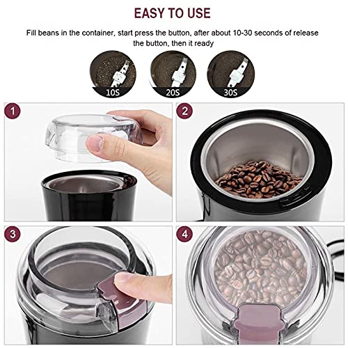 ywewsq Molinillos de café y Especias, Molinillo de café en Grano, Molinillo eléctrico de Especias, Molinillo de café… - Imagen 8