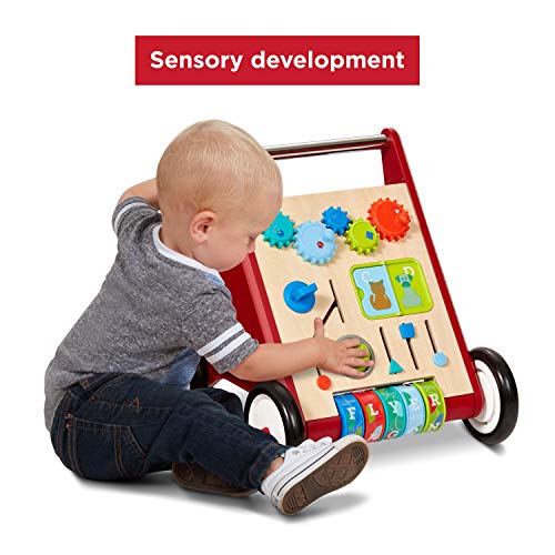 Image of Radio Flyer Classic Push & Play, Toddler Walker with Activity Play, Ages 1-4, Red Walker Toy