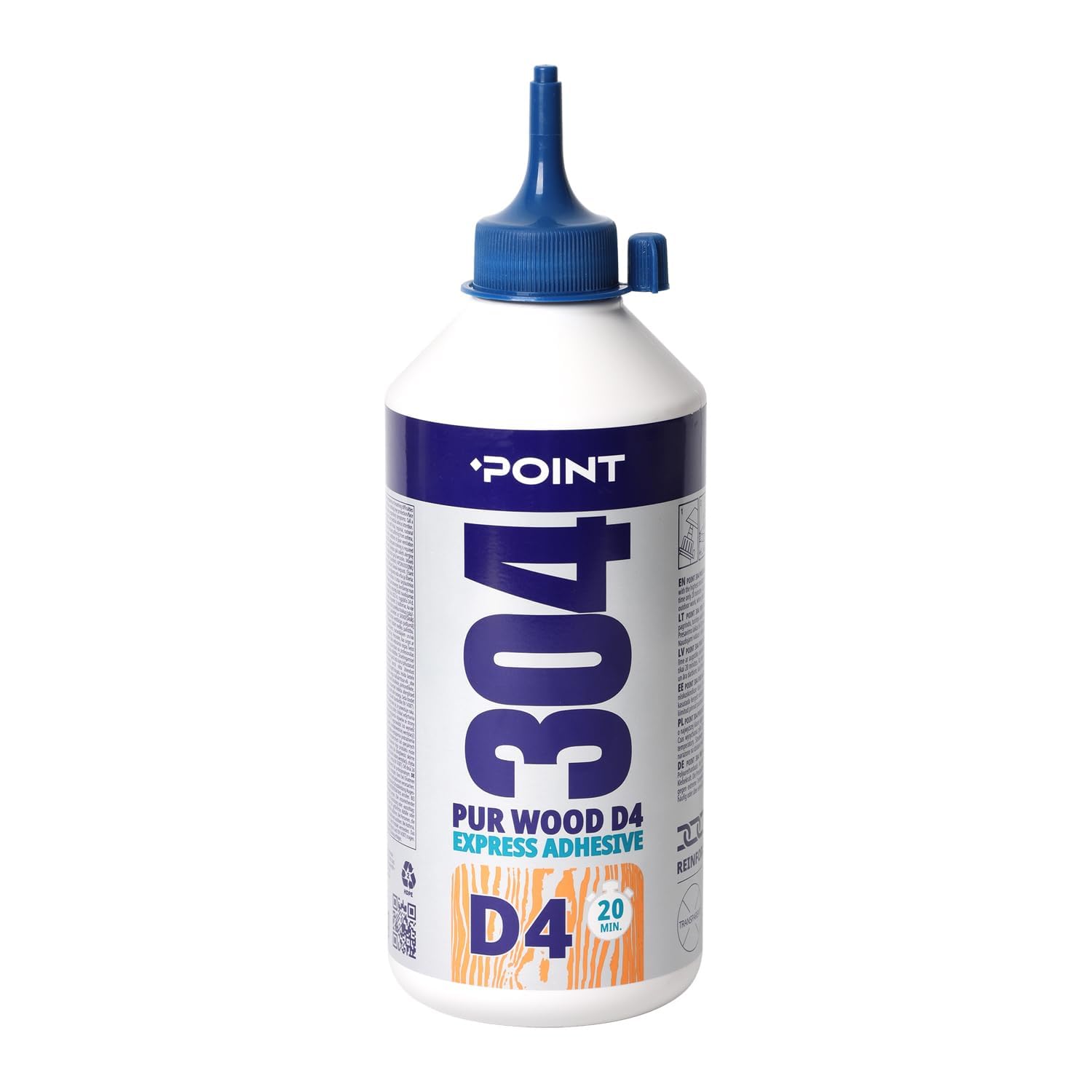 Point Pegamento para madera D4 304 extra fuerte e impermeable – Adhesivo para madera a base de poliuretano para todo tipo de madera – cola de poliuretano para interior y exterior, 750 g