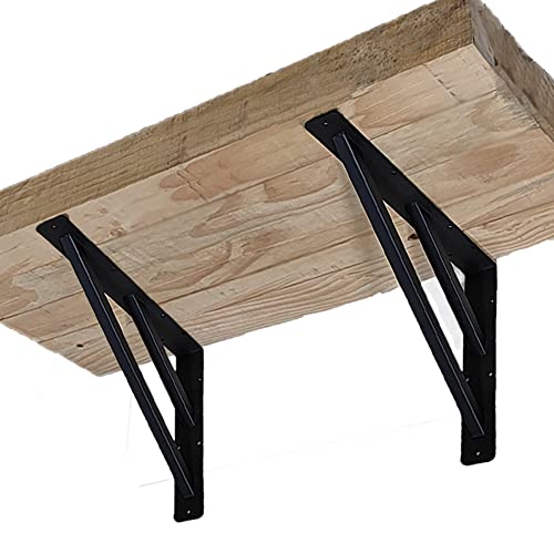 Wdwlbsm 2Pcs Heavy Duty Shelf Bracket Countertop Support Brackets 16"X12" Wall Mounted Floating Shelf Bracket,Solid Fireplace Metal Brackets For Shelves For Tops Cabinetry Table Work Bench #TOP7