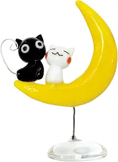 フォーカート かわいい 猫 手作り ガラス細工 月ネコカップル