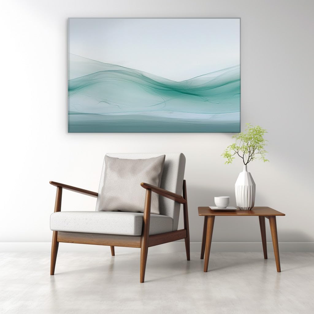 Canvas for Living room. Whispers of Blue: Evoking Depth and Serenity Through Abstract Artistry, 27 x 18 inch Canvas Wall Art - Ready to Hang - 69x46 cm (27x18 inch)