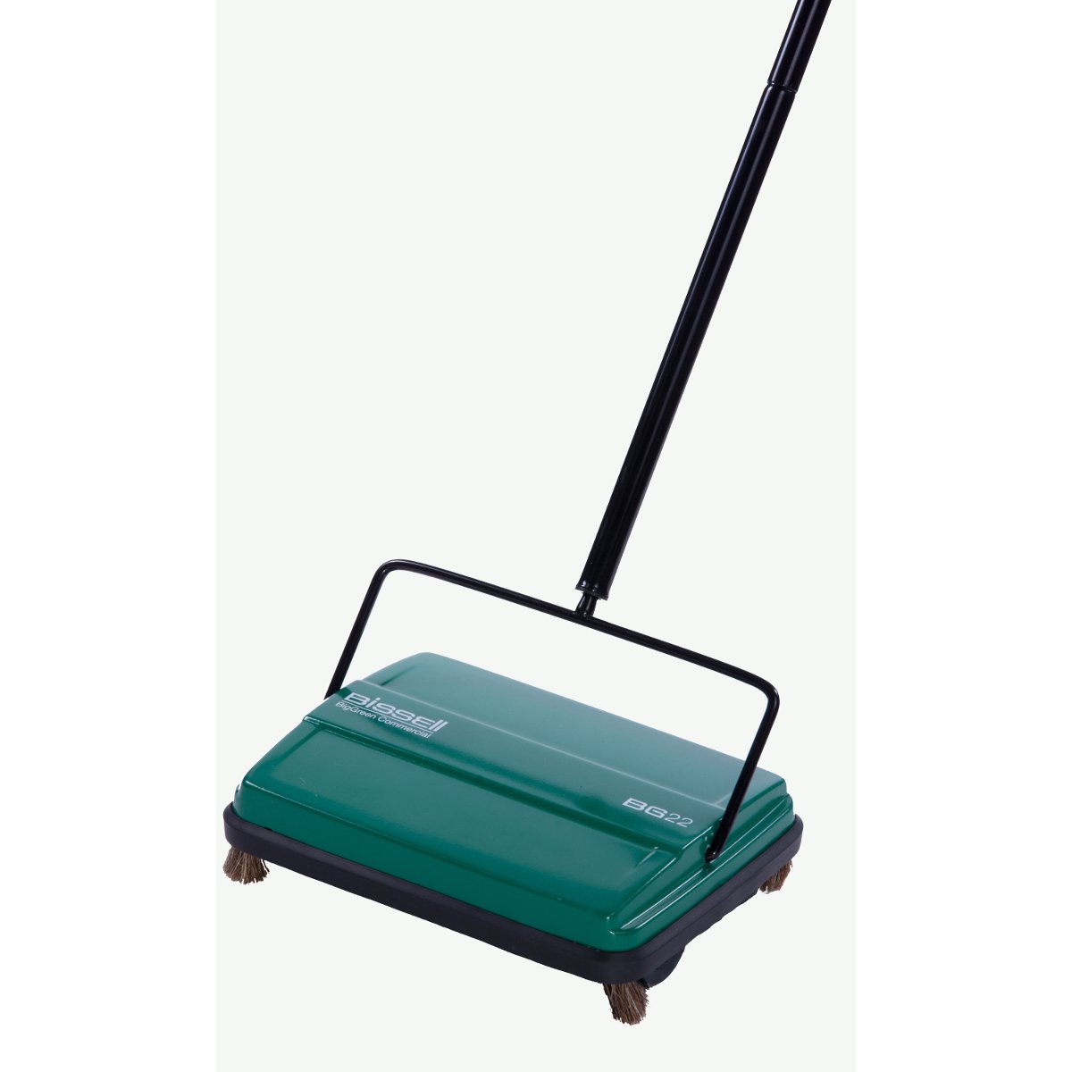 Bissell Commercial BG22 Manual Sweeper, Green & Bissell Natural Sweep Carpet and Floor Sweeper with Dual Rotating System and 2 Corner Edge Brushes, 92N0A, Silver