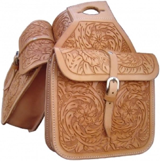 Premium Western Leather Saddle Bag for Horse Carrier Equestrian Western Horse Saddle Bag Size- Medium. Model-N0-75