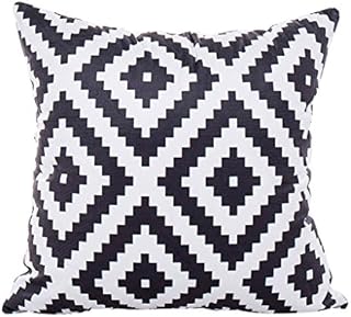 CUIGU Modern Minimalist Striped Plush Pillow Case Geometric Pattern Cushion Cover Black And White Home Decor, 45x45cm