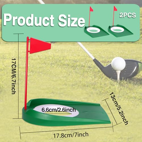 Image of Golf Putting Green Indoor Set, 2 Pack Cup with Flag, Practice Training Aids for Indoor Outdoor, Hole Putter Regulation Cup for Office