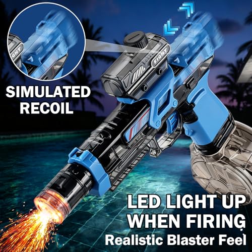 Altoance 2 Pack Electric Water Guns for Kids, Automatic Squirt Gun with LED Light & Sound, Fall Toys for Pool Beach Backyard, Fun with or Without Water, Indoor & Outdoor Fun for Boys Girls Ages 3+ - image 6