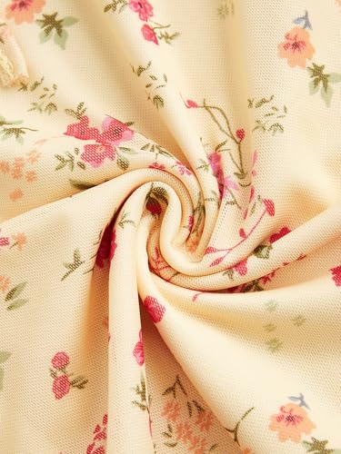 Floerns Women's Floral Print Cap Sleeve Dress Square Neck Tie Front Summer A Line Cute Mini Dresses4