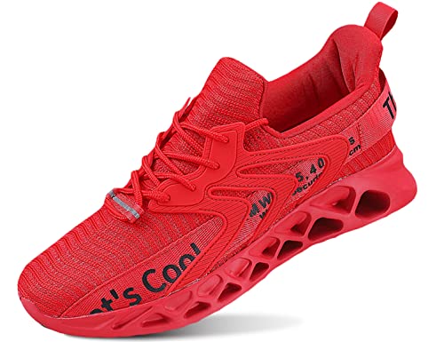 Preisvergleich Produktbild QDCFY Schuhe Herren mit Rutschfester Außensohle, Wasserabweisende und Federleichte Herrenschuhe Rot 42EU