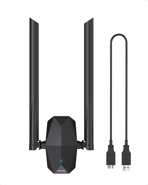 ioGiant AX1800 USB WiFi Dongle, High Gain Dual Band WiFi 6 Dongle, 2x Long Range Antennas, 5GHz/1201Mbps + 2.4GHz/574Mbps, High Speed USB3.0 Wireless WiFi Adapter for PC, MU-MIMO, Windows 11/10 Only
