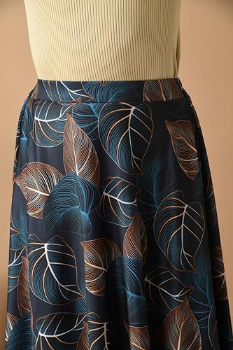 Image of VAGISHA Women's 4-Metre Flared Long Skirt | Skirts for Women Long Length | Long Skirts for Girls | Ethnic & Boho Printed Wear with Elastic Waist | Perfect for Party, Festive & Casual Look