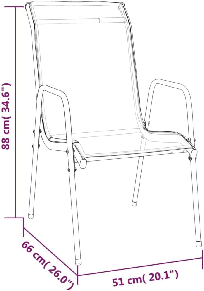 vidaXL Black Patio Dining Set - 5 Piece Outdoor Dining Furniture Set, Made of Durable Steel and Textilene, Elegant Design, Suitable for Garden, Patio, Backyard.