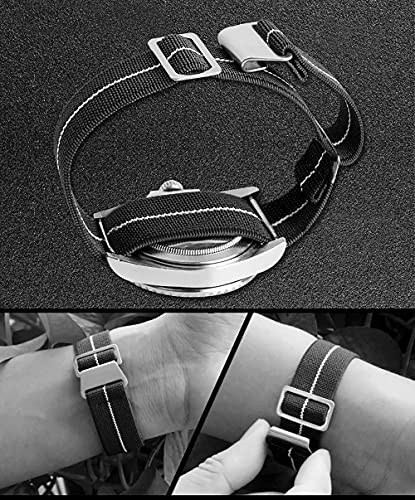 Jbr French Troops Parachute Style Watch Band - Elastic Fabric Nylon Waterproof Military Replacement Watch Strap - Choice Of Colors - 18Mm 20Mm 22Mm (20Mm, Green-Yellow) #TOP5