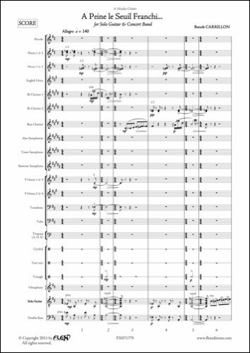 Partition guitare et orchestre harmonie Carrillon pour soliste