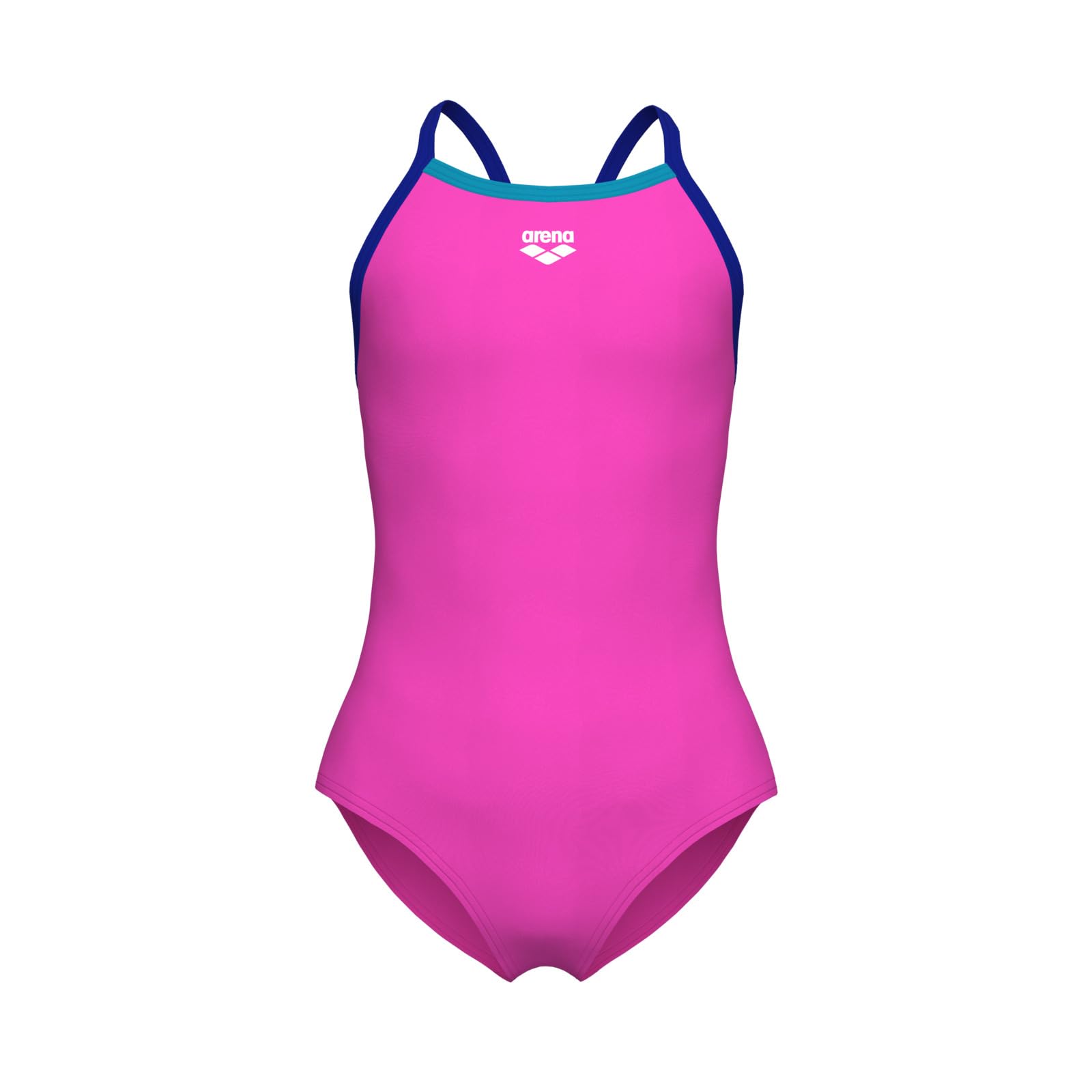 Arena Girls' Feel Solid Light Drop Back Swimsuit Thin Straps Stretchy One Piece Kids Bathing Suit
