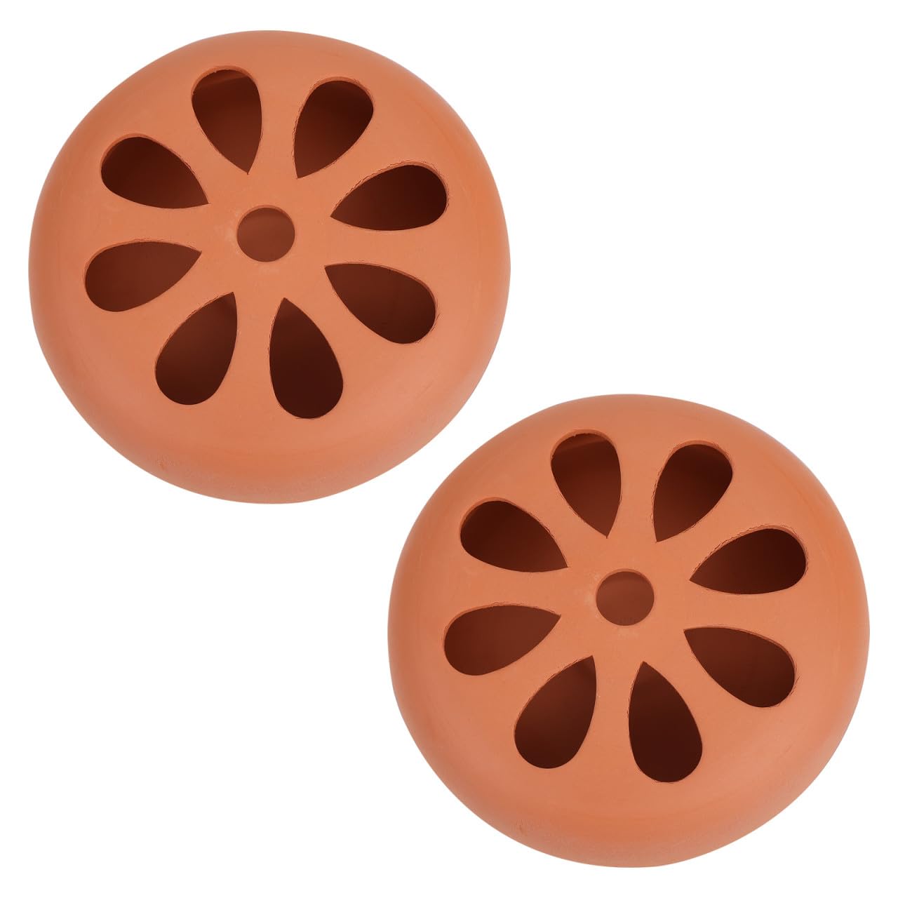 Porta Zampirone Coccio in Terracotta, Bruciatore per Bobine di Incenso Coperchio Traforato, 2 Pezzi, per Casa e Outdoor