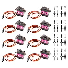 Alinan 8pcs MG90S Servo Micro Steering Gear 360 Degree Neutral Mark 9G Servo Motor Geared Micro Servo Motor 9G Smart Robot for Project Car Helicopter Airplane Boat