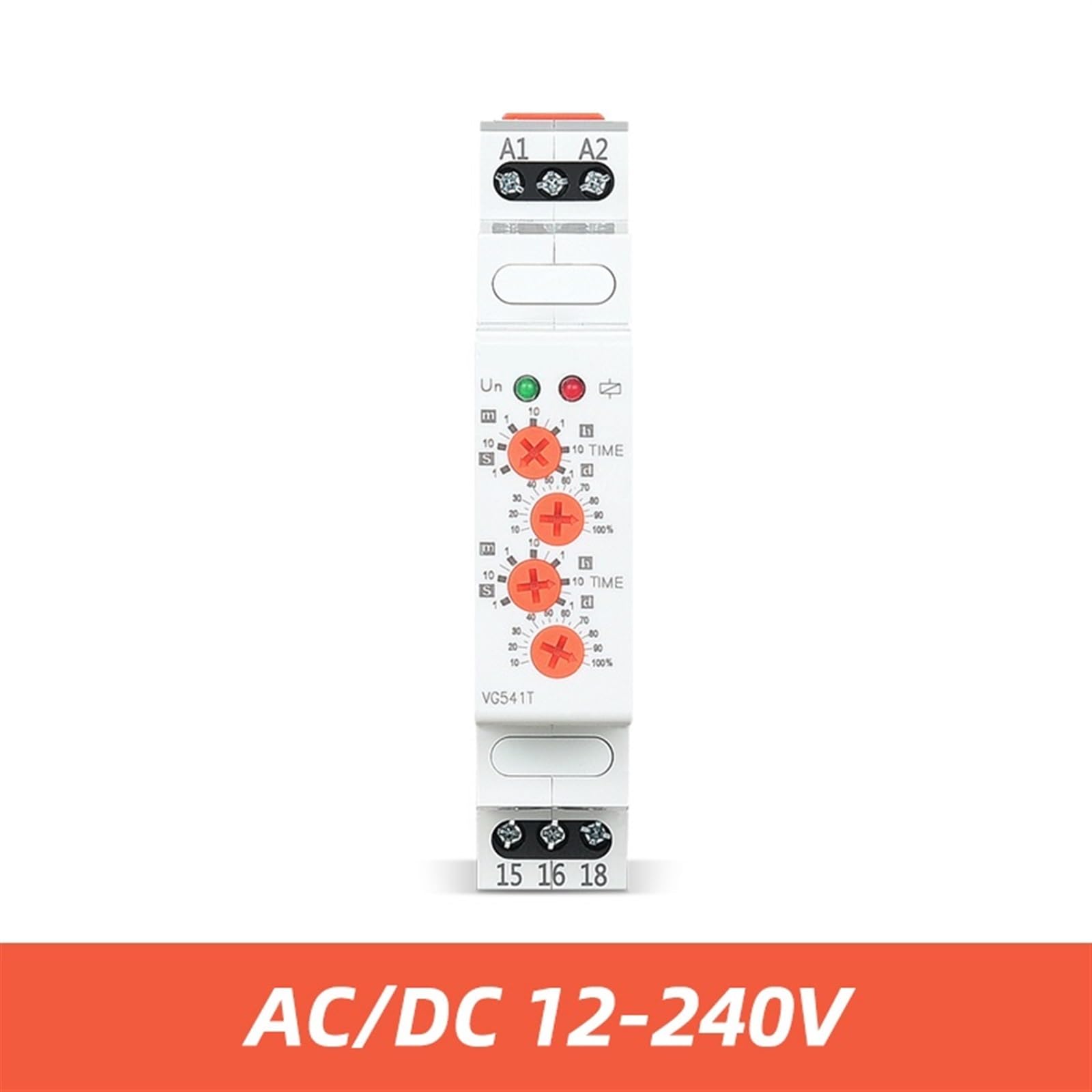 Zyklisches Zeitrelais, 220 V, 24 V, 12 V AC/DC, asymmetrisches Blinkrelais zwischen EIN und AUS, Recycling-Timer, Wiederholungszeit, einstellbar, 1 Stück(AC DC 12V-240V)