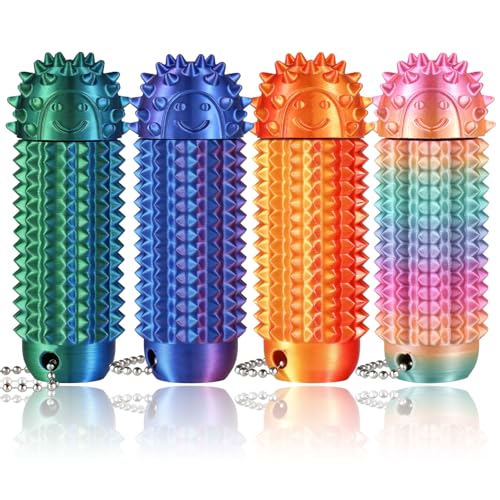 Little Ouchies Pain Fidget 4 pièces – Outil de Stim Douleur Rotatif & Spiky, Jouets Sensoriels d’Anxiété pour Adultes, Porte-Clés 3D pour Concentration...