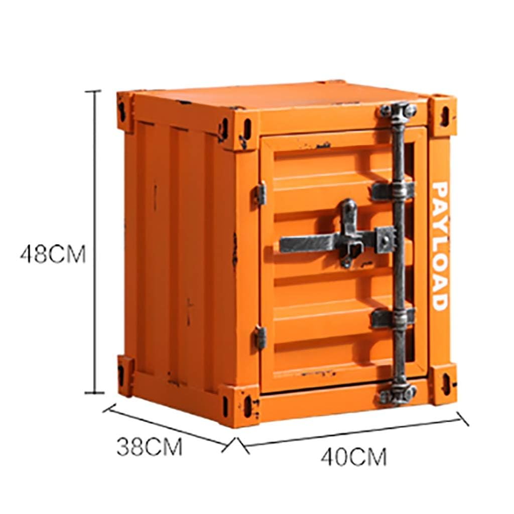 Tavolino, Mobile Contenitore Industriale per Il Vento, Comodino Nordico Multifunzionale in Ferro, Mobiletto per Camera da Letto E Soggiorno(Color:B)