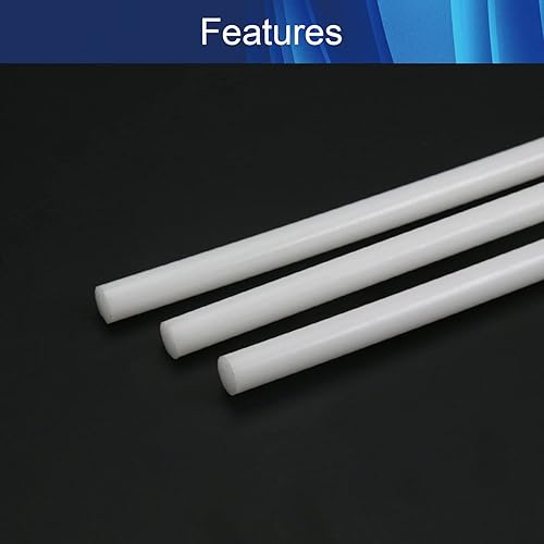 Miniatura 3 de Aicosineg Varilla redonda de plástico Polioximetileno Stick para la industria mecánica POM sólido duro blanco 13 x 39-38 pulgadas (D x L) 3 piezas