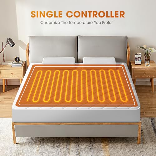 Heated Mattress Pad Twin XL Size,Electric Mattress Pad with Preheat Functions, Bed Warmer with 12 Heat Settings Controller & 1-12 Hours Auto Shut Off, Machine Washable(39"x80",White)