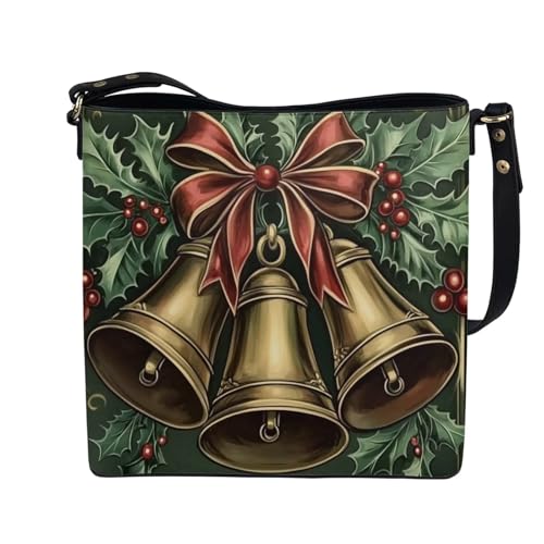 Image of HUGS IDEA Boho Bags for Women Leather Handbag Shoulder Bucket Crossbody Purse