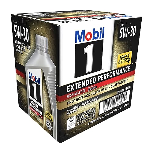Image of Mobil 1 Extended Performance High Mileage Full Synthetic Motor Oil 5W-30, 1 Quart (6-pack)