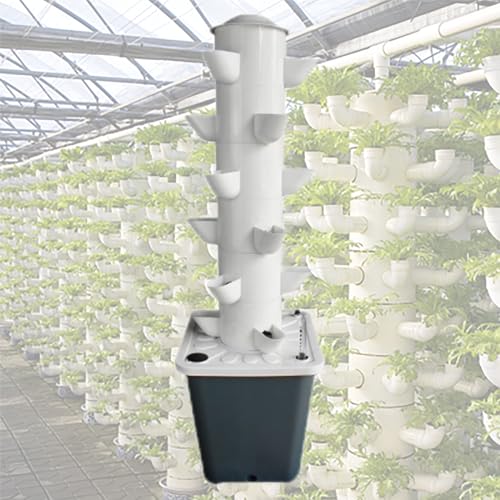 Kit de sistema de cultivo hidropónico con bomba, torre de jardín vertical de 5 capas para hierbas de interior, frutas y verduras