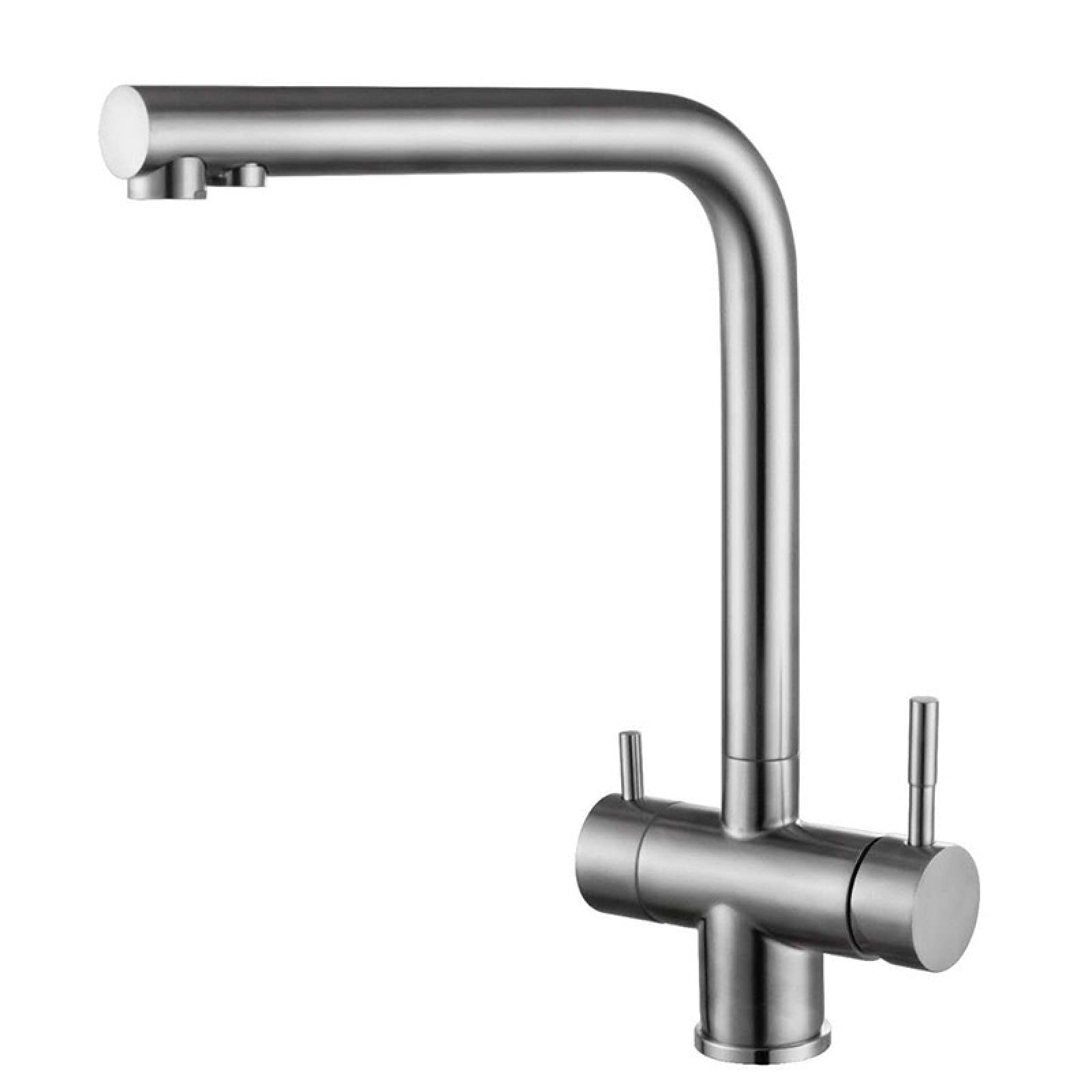 Fanjubei Brushed Silver Color 304 Stainless Steel Kitchen Hot And Cold Water Purification Sink Faucet