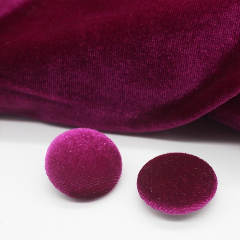 CEMELI 10PCS 10-28MM Gold velvet Round Fabric Cloth Covered Buttons Velvet Buttons With Metal Shank Buttons For Clothes Crafting Sewing