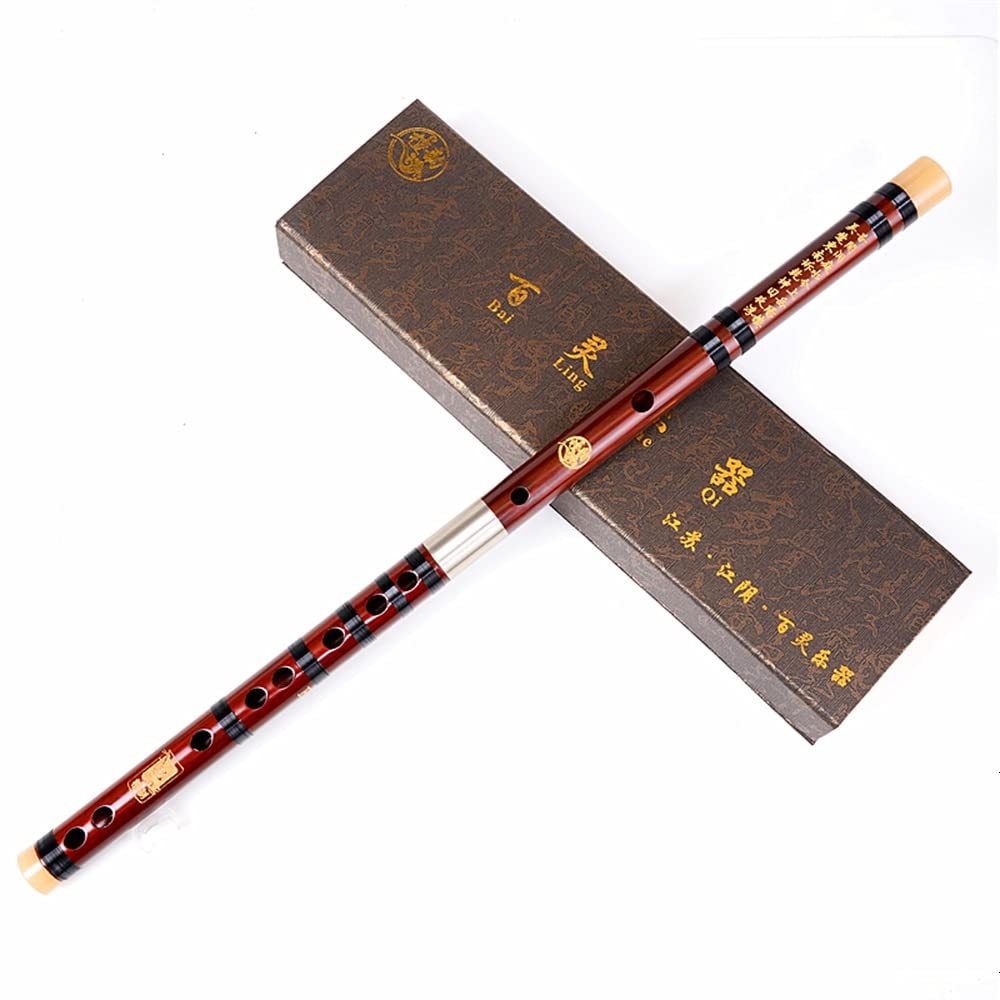 Dizi Chinese Bamboo Transverse Flau Fife - C d e f g Tune refinada Professional Performance Mahogany Flaute Red Rosewood Flauta(G)