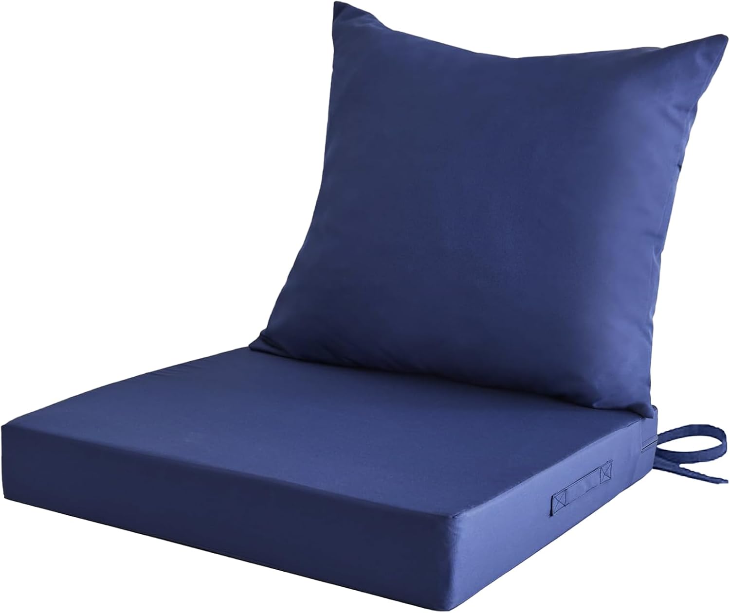 Outdoor Seat Cushion Set for Patio Furniture 24 * 24in Waterproof & Fade Resistant Deep Patio Chair Cushions with Removable Cover Outdoor Couch Cushion for Wicker Chair, Loveseat, Sofa,Blue