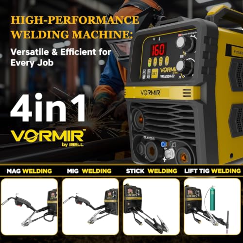 Image of iBELL VORMIR VR M200-22 Inverter Welding Machine (IGBT) 200A, 220V, 4-in-1 MIG, MAG, MMA, LIFT TIG, Supports 0.8-1.0mm Wire & 1.6-3.2mm Electrodes - 12 Months Warranty