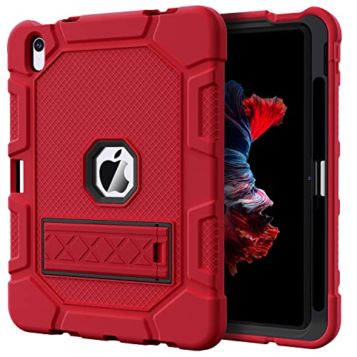 Image of Azzsy Case for iPad 10th Generation 10.9 Inch 2022, Heavy Duty Shockproof Rugged Protective Case for iPad 10.9 Inch 2022 Release, Red