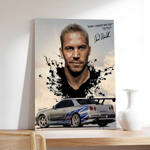 Toile Paul Walker encadrée impression haute définition décoration murale