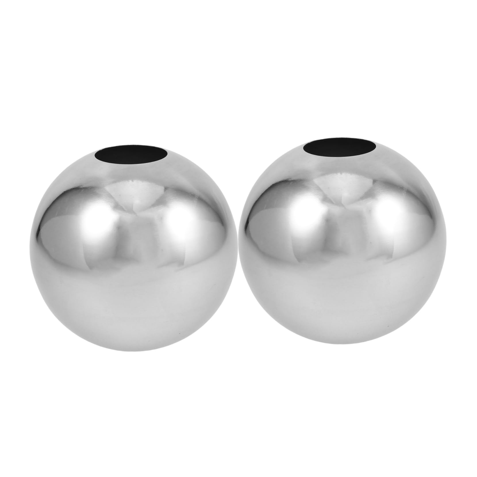 GANAZONO Mirror Polished Garden Ornaments 2pcs Stainless Steel Hollow Perforated Balls Pond Decoration Balls with Holes