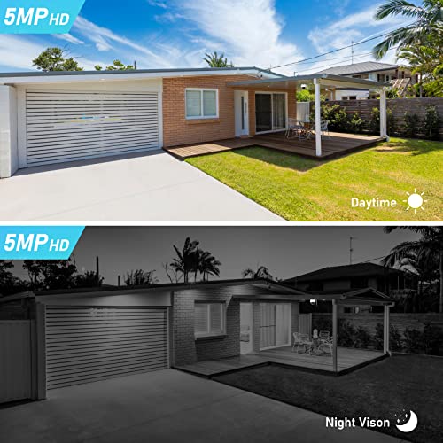 Yoluke 5Mp Ptz Wifi Camera Outdoor,5X Optical Zoom Security Outdoor Dome Camera With Ceiling Auto Track/Two Way Audio/Night Vision/128G Sd Card Slot/Human Detection/Ip66 Waterproof #TOP2