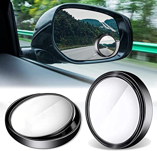 Norhogo Rétroviseur Grand Angle, Miroir D'angle Mort De Voiture, 2 Pièces, 360 ° ronds convexes grand angle pour voiture en verre cristal HD étanche durable sans danger pour les angles morts universel Cover
