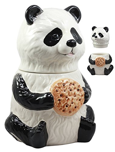 Ebros The Kung Fu Dragon Warrior Giant Panda Ceramic Cookie Jar 9.5"Tall Collectible