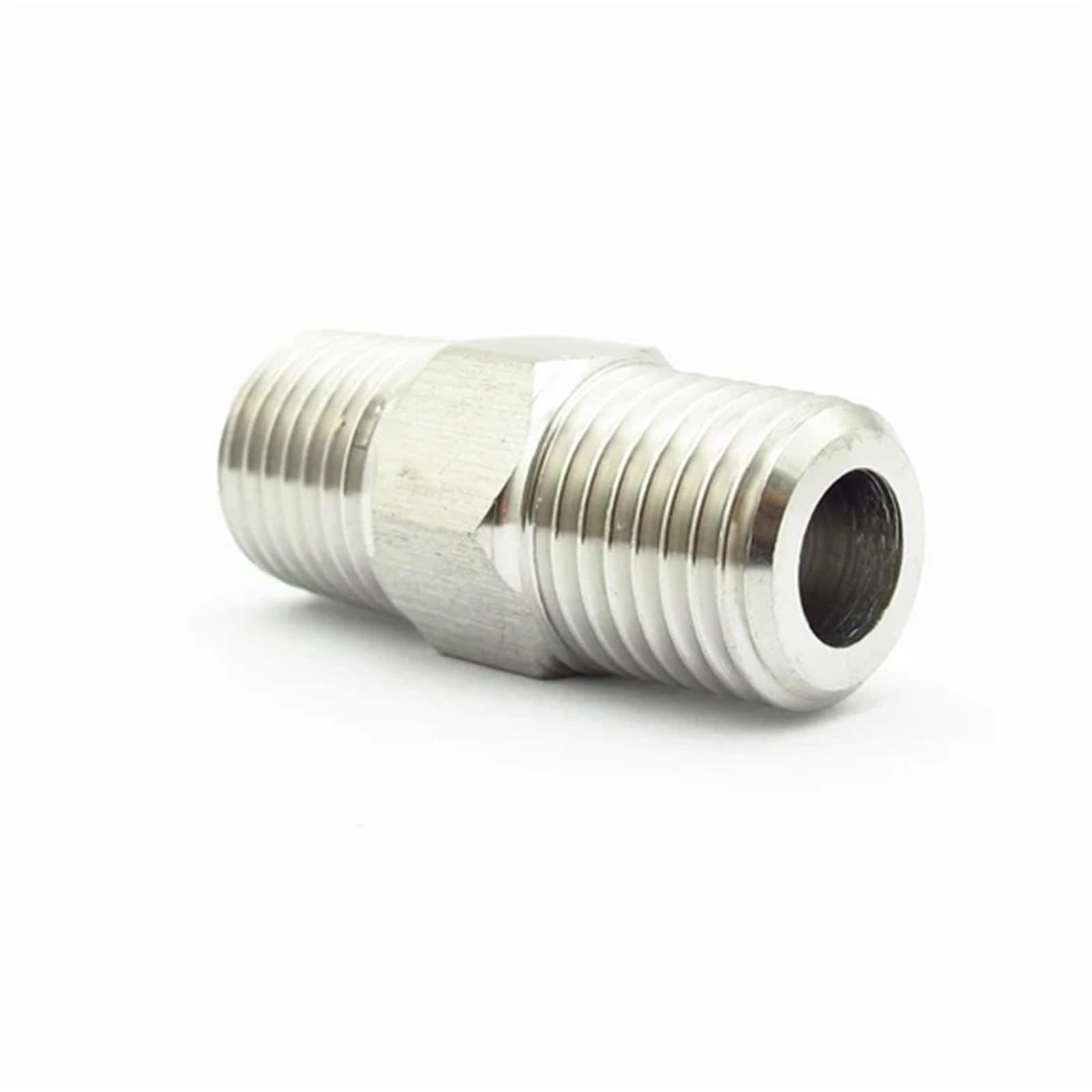 1/8" 1/4" 3/8" 1/2" 3/4" 1" NPT Male Thread 304 Stainless Steel Hex Nipple High Pressure Pipe Fitting Connector(1/8") Barb Fittings