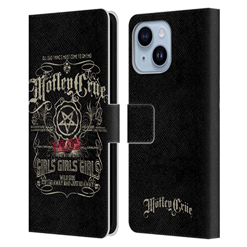 Étui portefeuille Motley Crue iPhone 14 Plus en cuir Head Case Designs