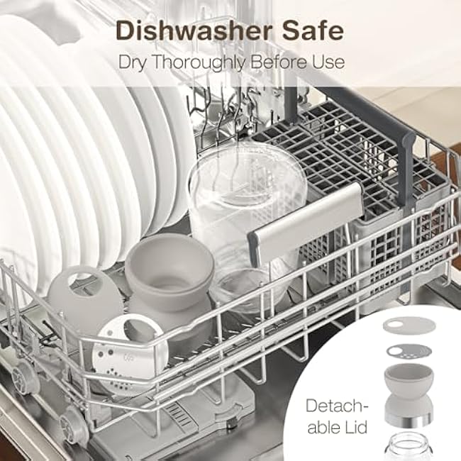 VUCCHINI Salt and Pepper Shaker Set with Lid 3 level Adjustable Pour Holes Seasoning Spice shaker Jar Glass Bottle, Large Salt and Pepper Dispenser Moisture-proof for Kitchen, Cooking (5 oz, Grey)